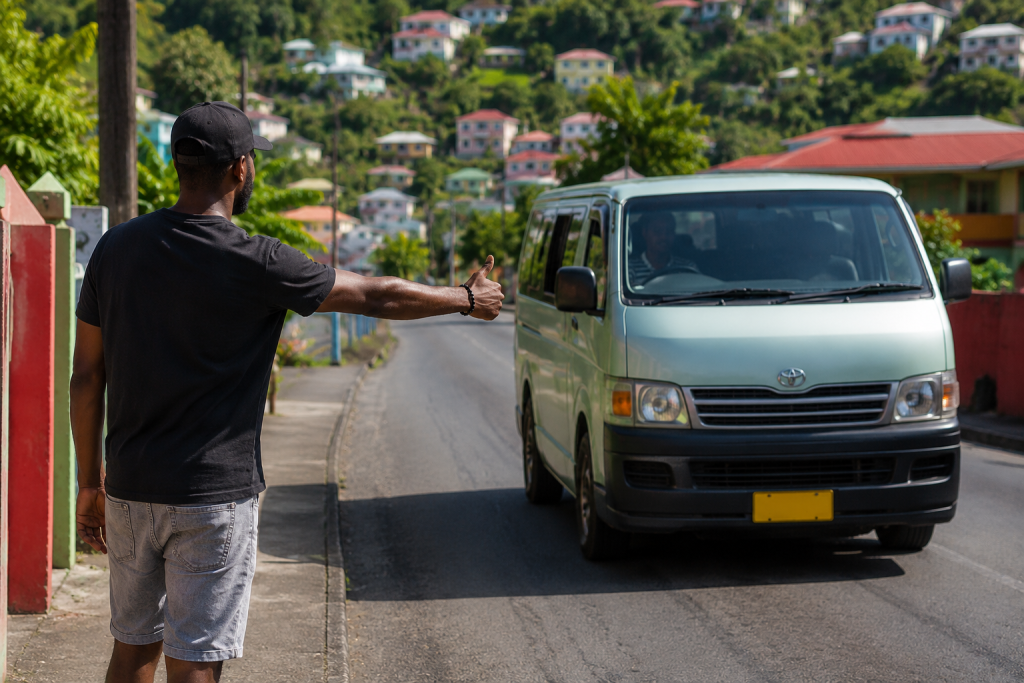 Stopping A Bus In Grenada